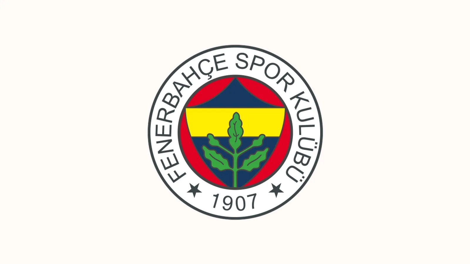 Fenerbahçe Spor Kulübü logosunun ön görünüşü, kırmızı ve sarı renkler.
