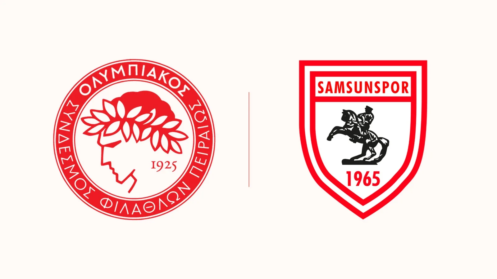 Olympiakos ve Samsunspor kulüp logoları yan yana.
