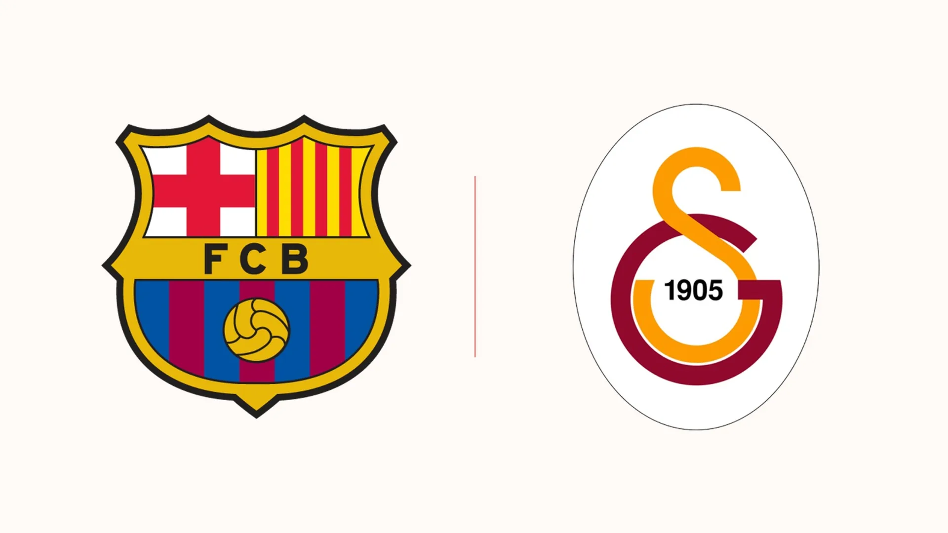 Açık zemin üzerinde yan yana FCB ve 1905 yazılı iki futbol kulübü arması