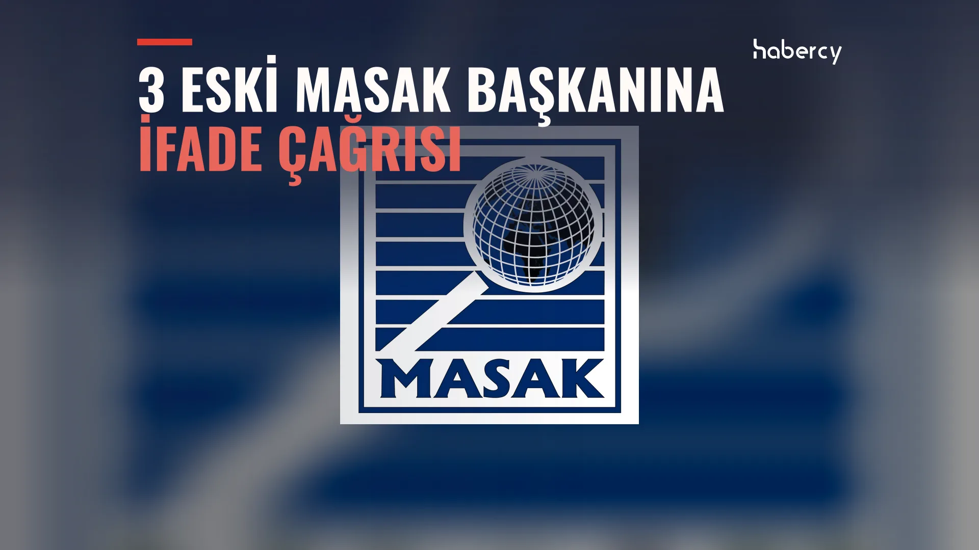 Mavi zemin üzerinde küre ve büyüteç simgeli MASAK logosu, üstünde başlık yazısı