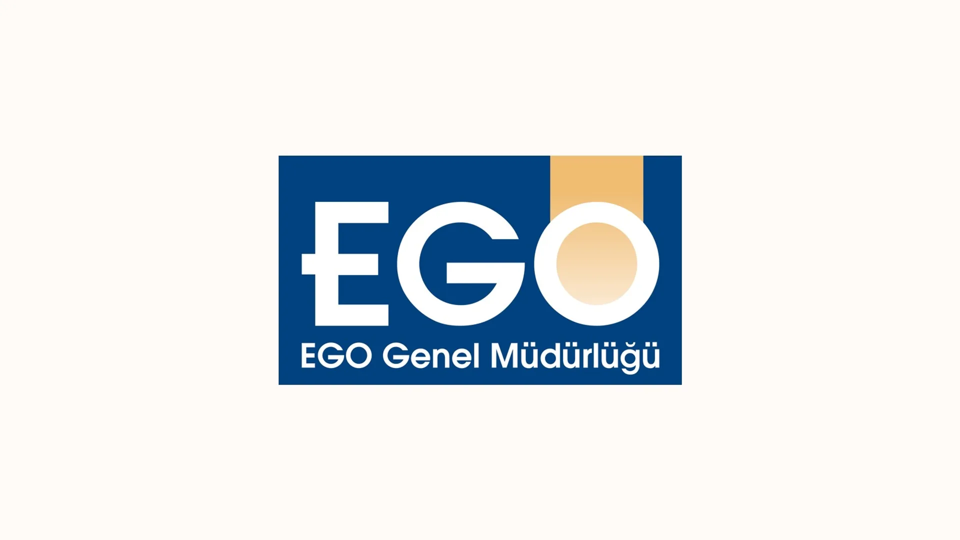 Krem zemin üzerinde mavi kutu içinde beyaz EGO Genel Müdürlüğü logosu