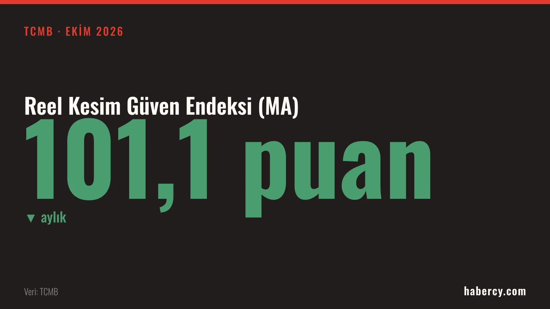 Koyu zemin üzerinde yeşil büyük rakamlarla 101,1 puan yazan endeks bilgi kartı