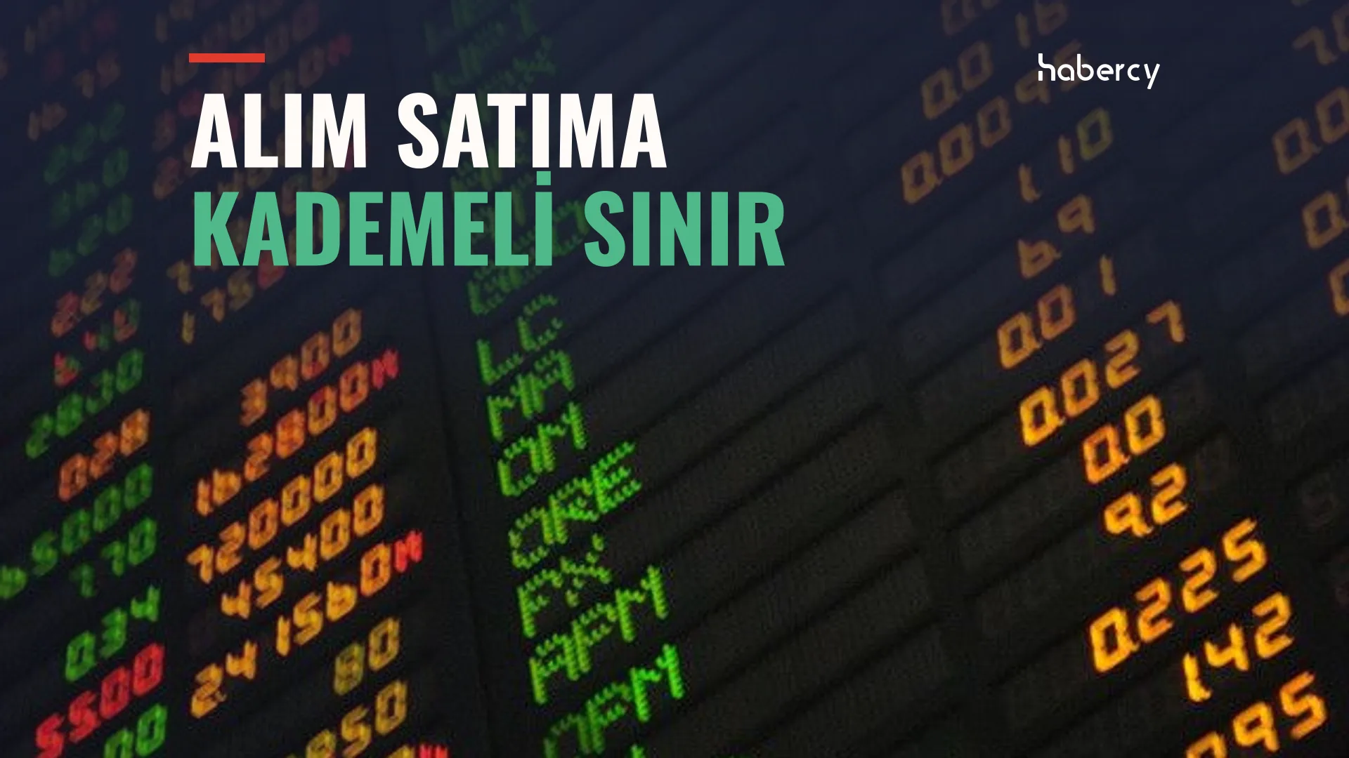 Karanlıkta yeşil, kırmızı ve turuncu rakamlarla yanan elektronik borsa tabelası.