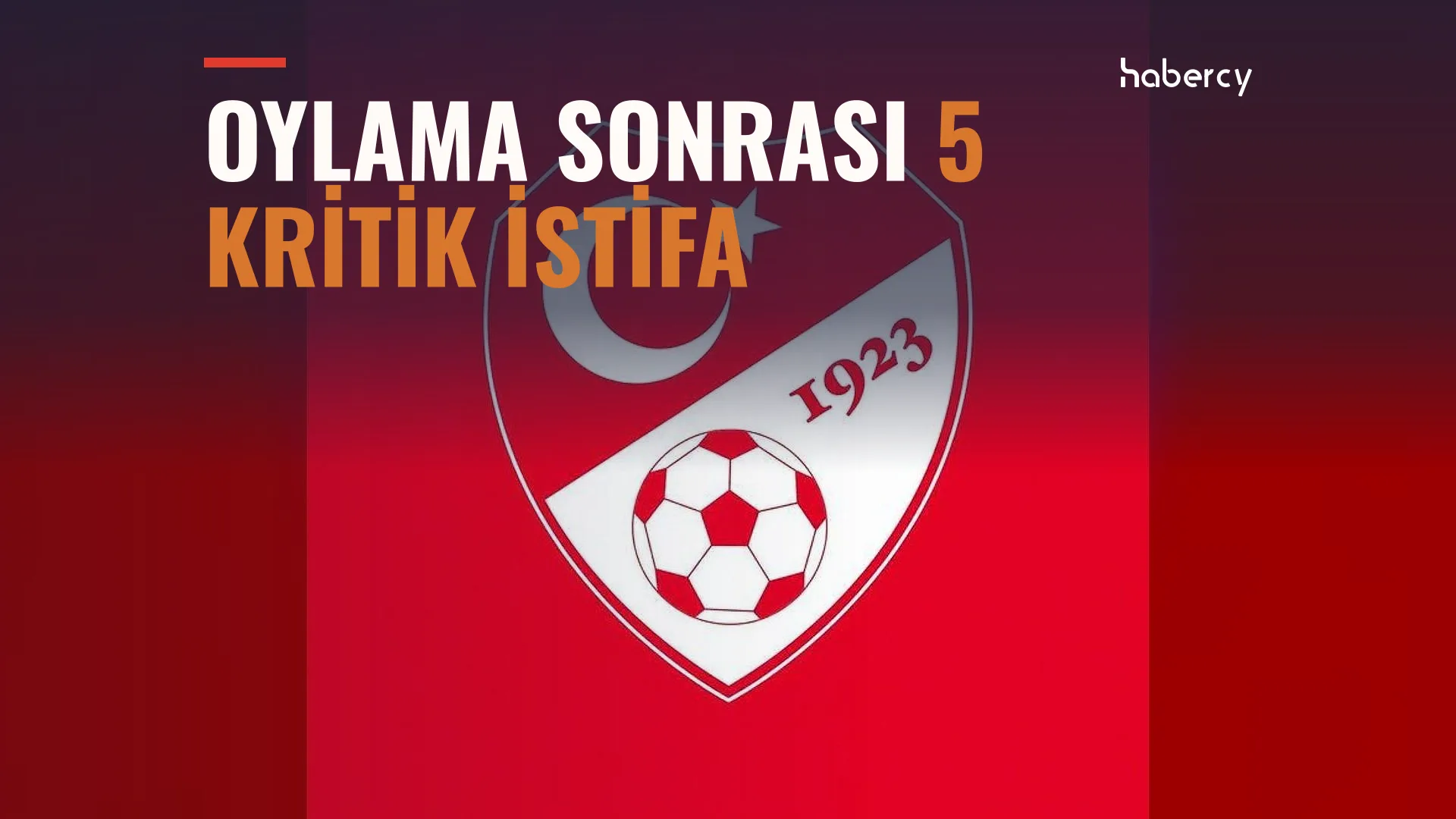 Kırmızı zemin üzerinde ay yıldızlı, 1923 yazılı ve futbol toplu TFF arması