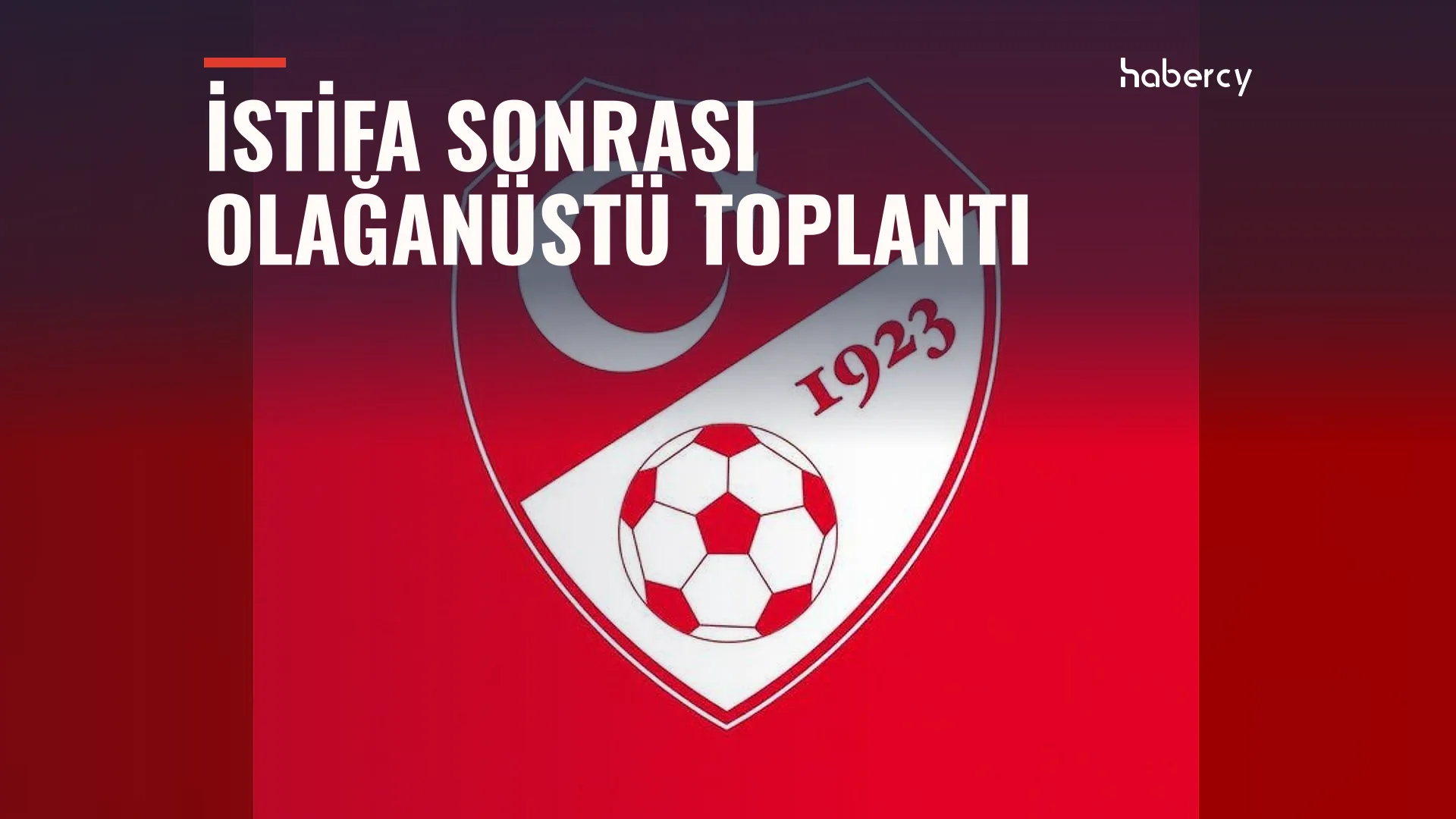 Kırmızı zemin üzerinde ay yıldızlı, 1923 yazılı ve futbol toplu kalkan biçimli amblem