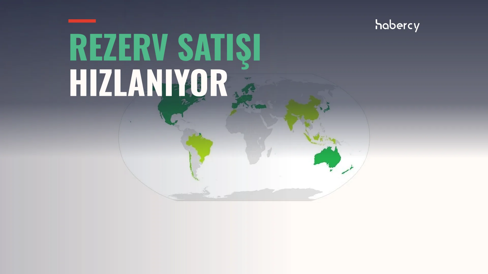 Bazı ülkeleri yeşil tonlarla gösteren dünya haritası üzerinde kalın yazı