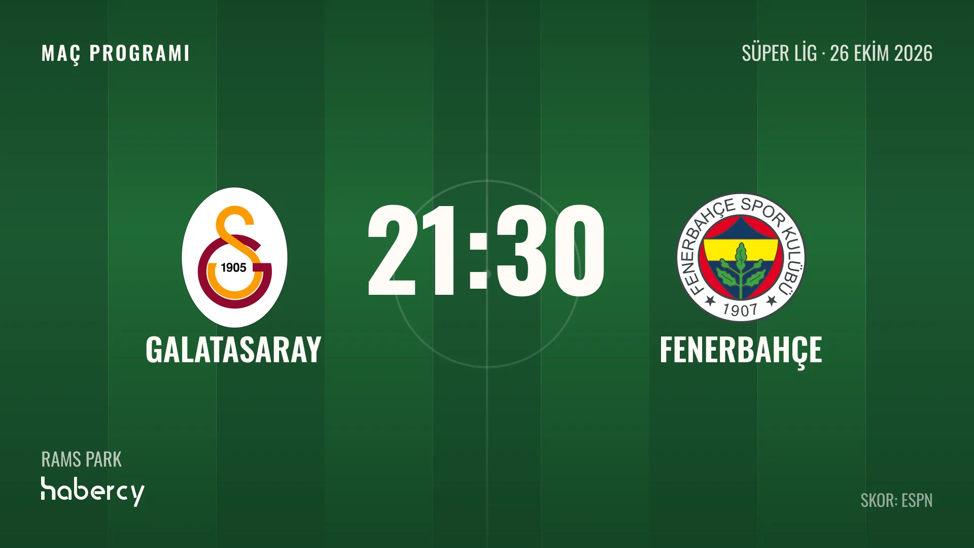 TFF Kararını Verdi: Galatasaray-Fenerbahçe Derbisi 26 Ekim'de Oynanacak